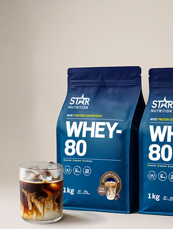 Whey-80 Less Sweet Ice-Coffee & Strawberry